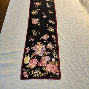 Vintage Anne Klein Silk Bright Floral Scarf